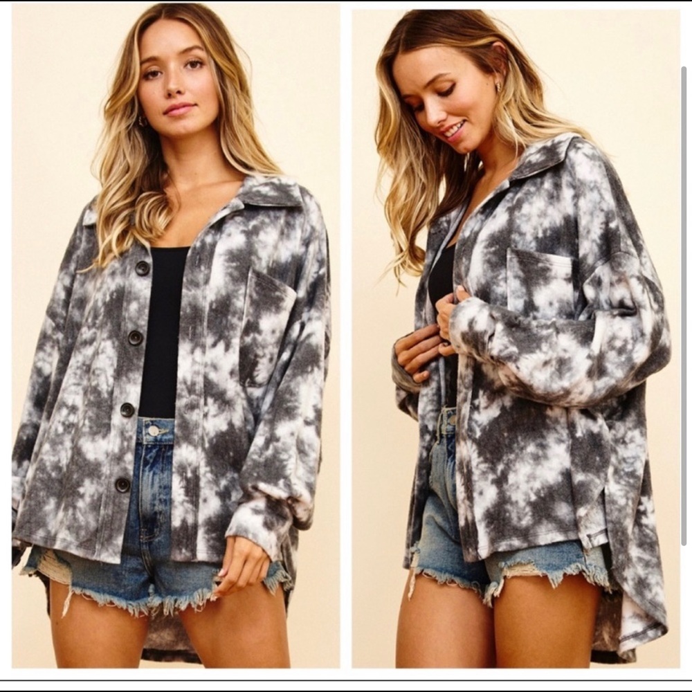 NWT Boyfriend Tie Dye Shirt Jacket Butter Soft!
